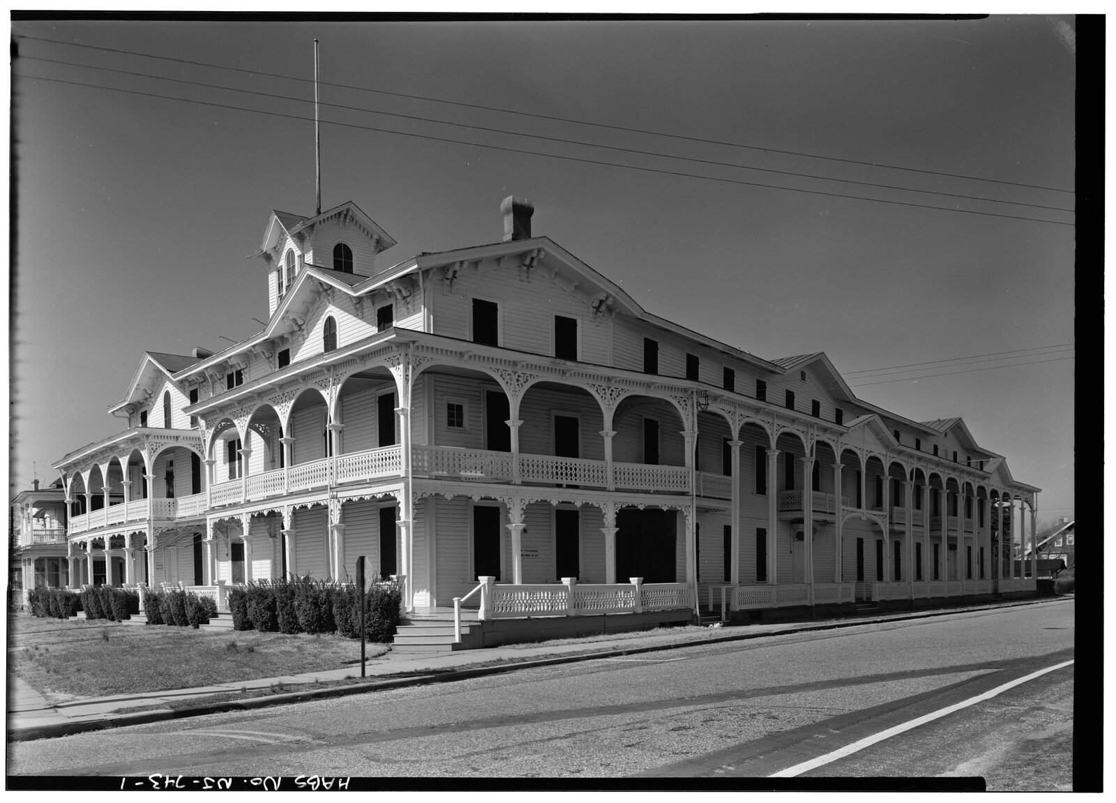 The Chalfonte Hotel, an 1876 Victorian hotel at Howard Street and Sewell Avenue in Cape May, New Jersey